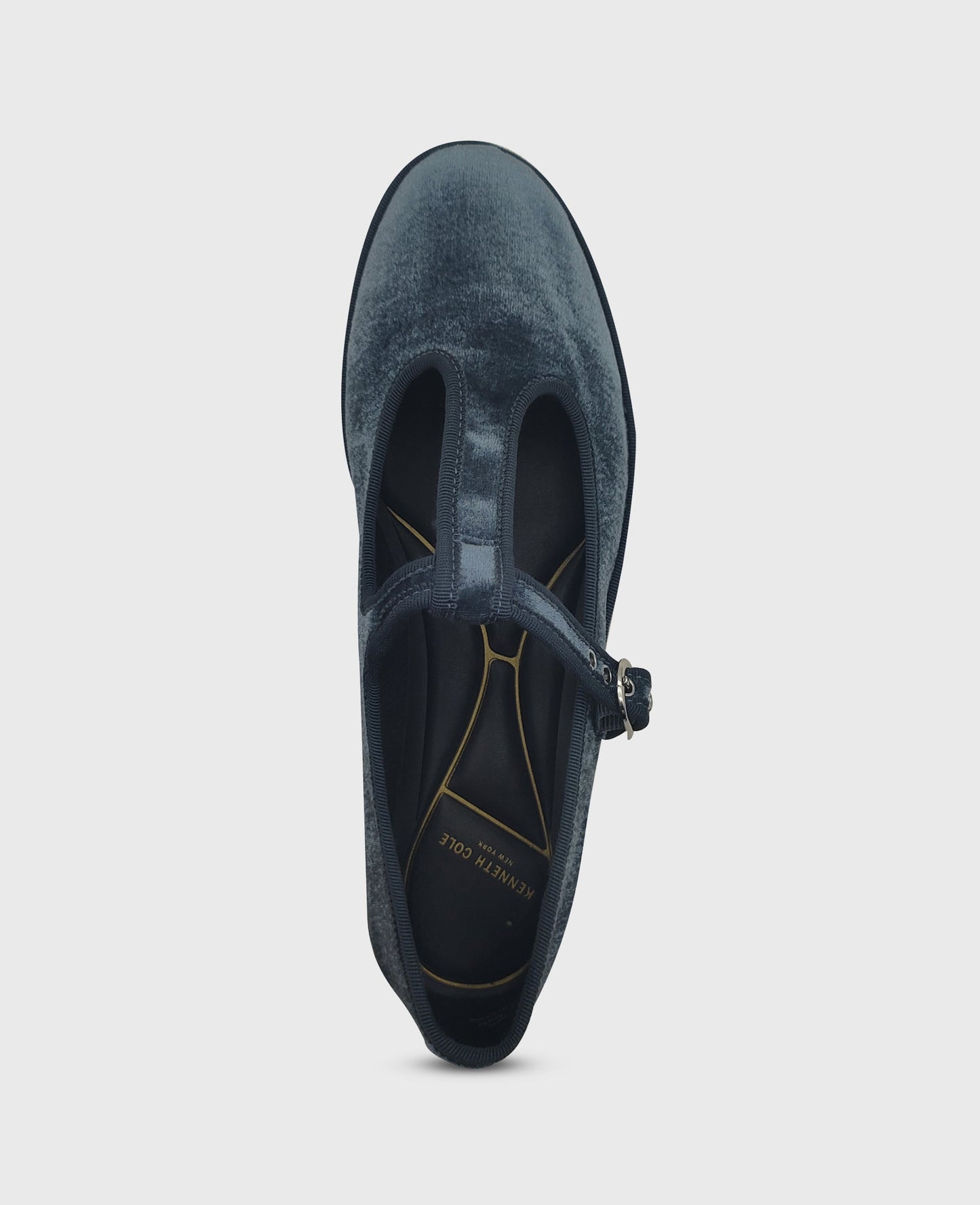 Verona Velvet T-Strap Mary Jane Flat