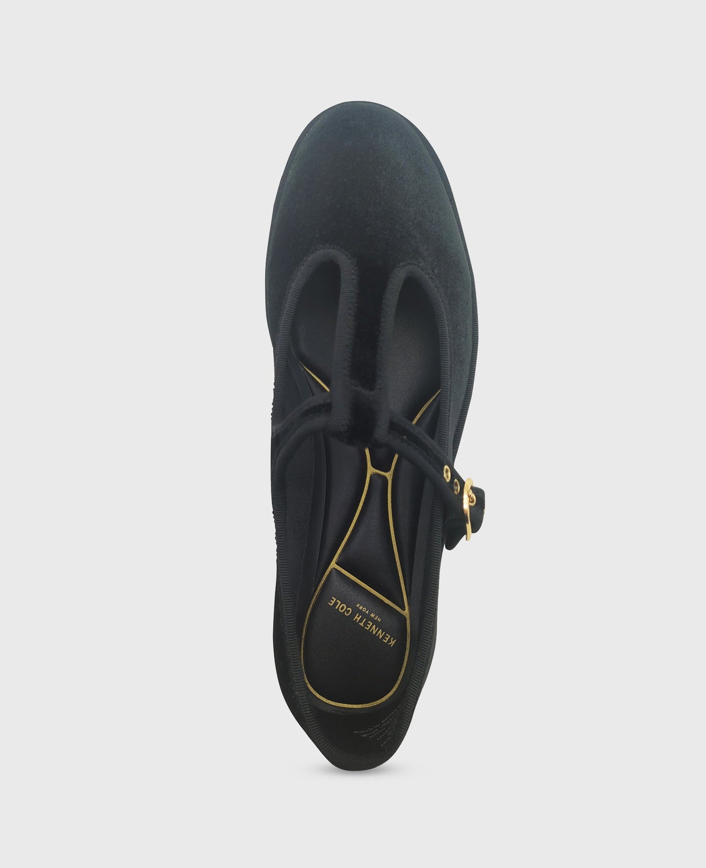 Verona Velvet T-Strap Mary Jane Flat