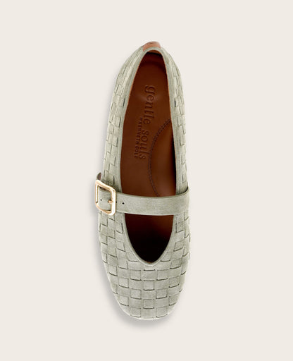 GENTLE SOULS - Winifred Suede Woven Mary Jane Flat