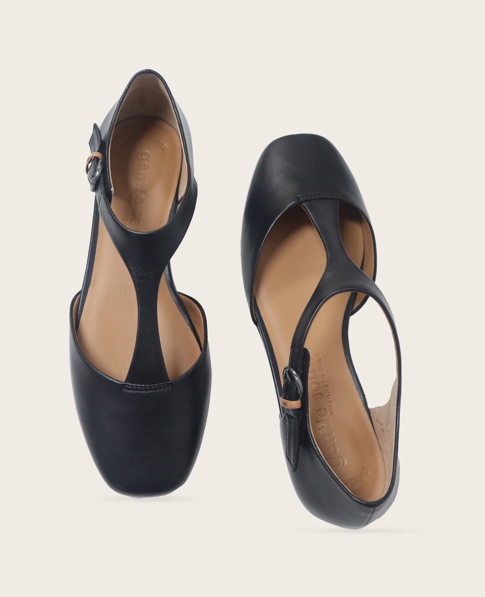 GENTLE SOULS - Wyatt Leather T-Strap Flat