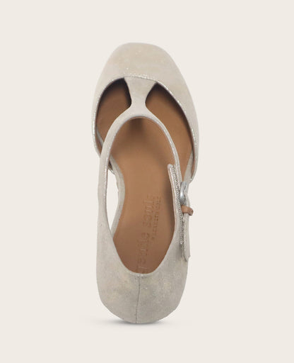 GENTLE SOULS - Wyatt Metallic T-Strap Flat