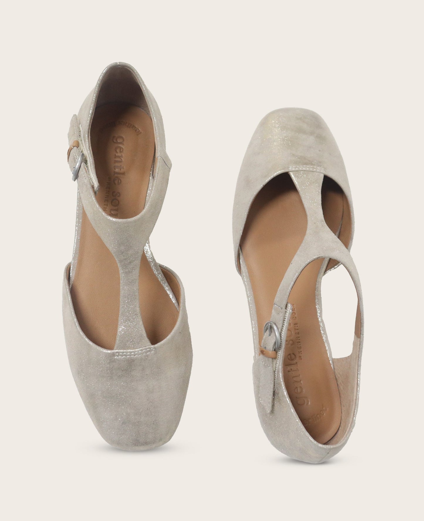 GENTLE SOULS - Wyatt Metallic T-Strap Flat