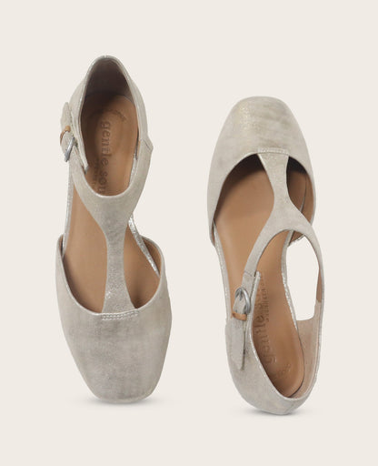 GENTLE SOULS - Wyatt Metallic T-Strap Flat