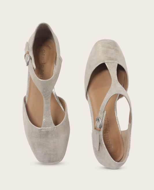 GENTLE SOULS - Wyatt Metallic T-Strap Flat