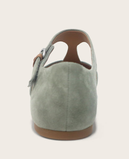 GENTLE SOULS - Wyatt Suede T-Strap Flat