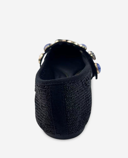 Zeta Woven Knit Stone Embellished Ballet Flat