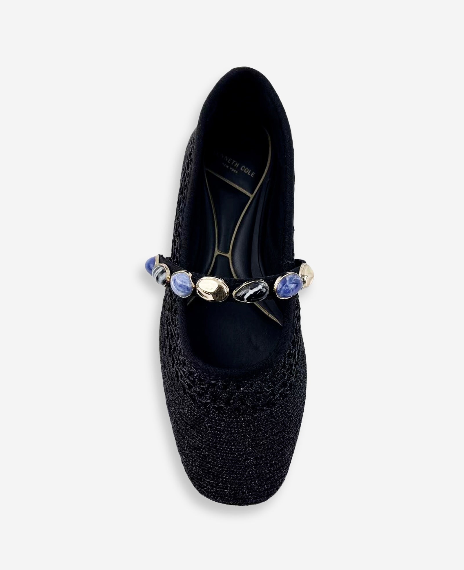 Zeta Woven Knit Stone Embellished Ballet Flat