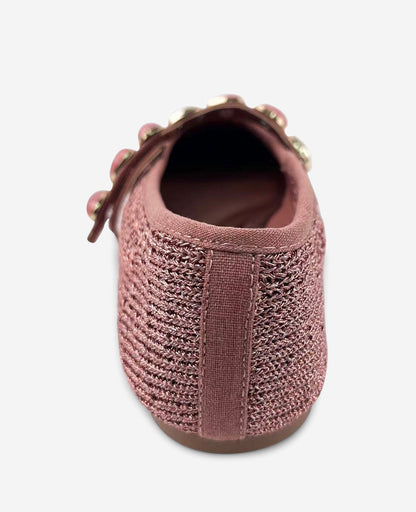 Zeta Woven Knit Stone Embellished Ballet Flat