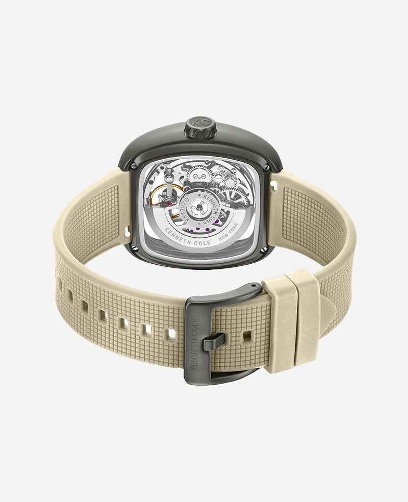 Skeleton Automatic Bracelet Watch with 3-Strap Set