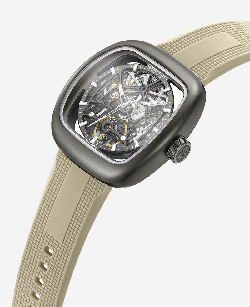 Skeleton Automatic Bracelet Watch with 3-Strap Set
