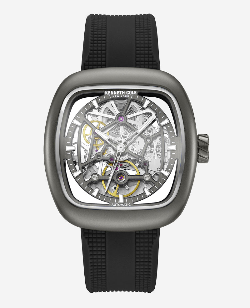 Skeleton Automatic Bracelet Watch with 3-Strap Set