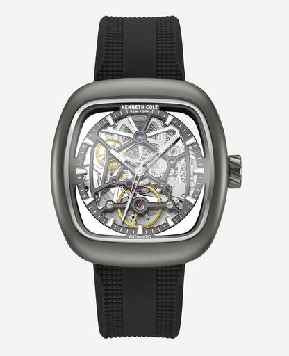 Skeleton Automatic Bracelet Watch with 3-Strap Set