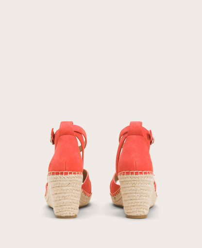 Bright Coral Suede