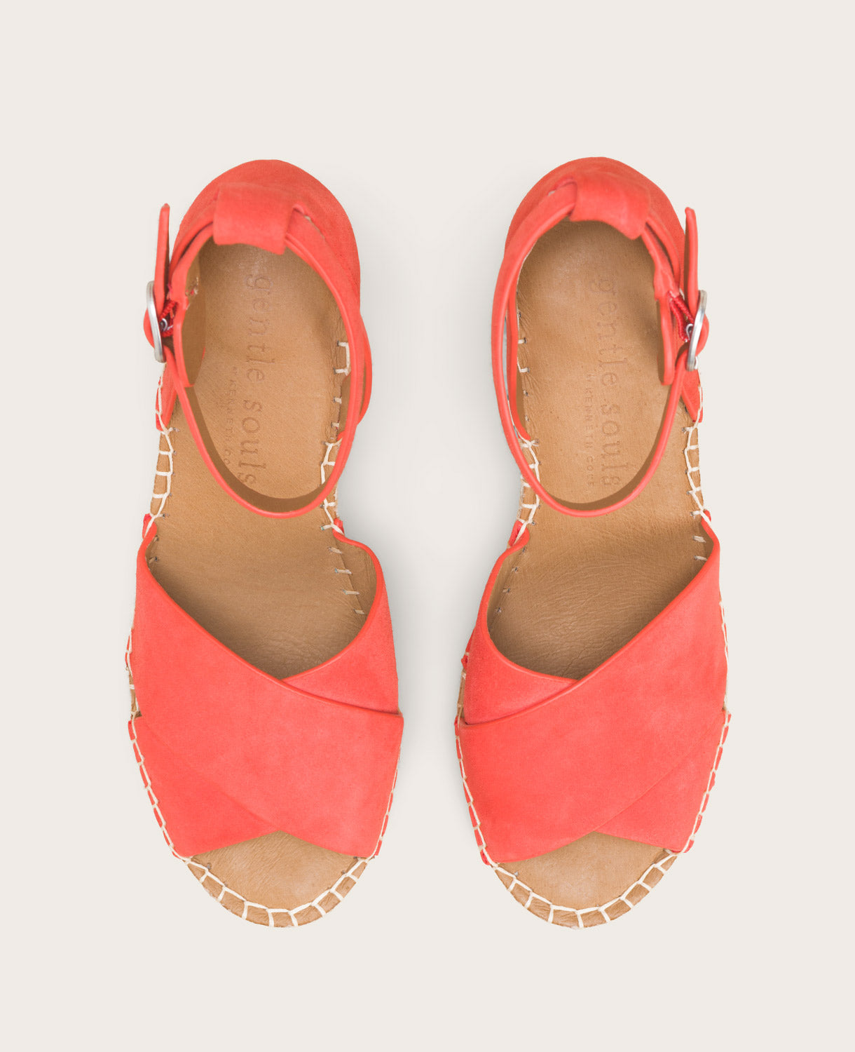 Bright Coral Suede