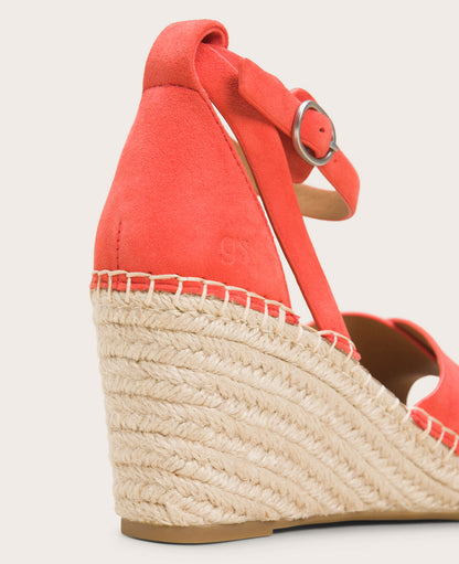 Bright Coral Suede