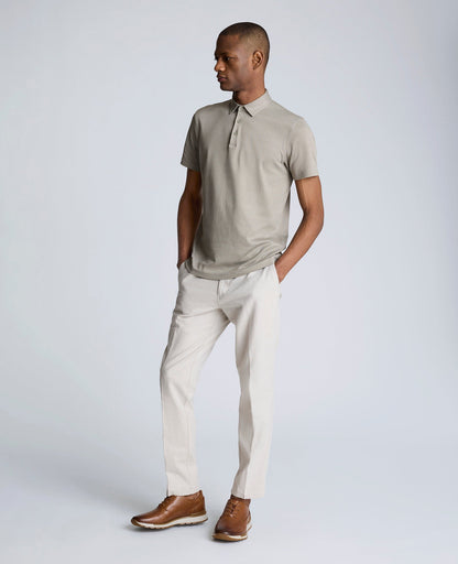Linen Blend Slim Fit Flat Front Chino Pant