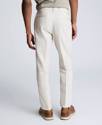 Linen Blend Slim Fit Flat Front Chino Pant