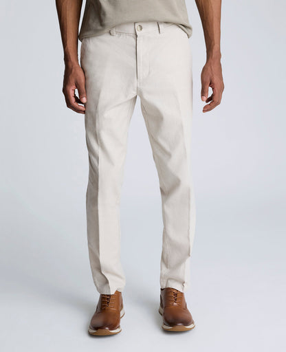 Linen Blend Slim Fit Flat Front Chino Pant