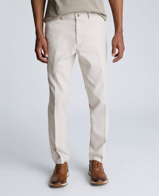 Linen Blend Slim Fit Flat Front Chino Pant