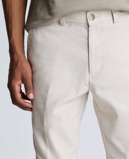 Linen Blend Slim Fit Flat Front Chino Pant