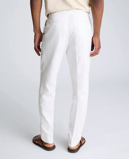Linen Blend Slim Fit Flat Front Chino Pant