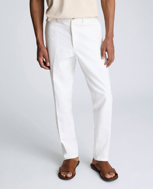 Linen Blend Slim Fit Flat Front Chino Pant