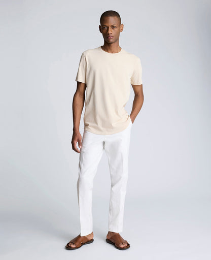 Linen Blend Slim Fit Flat Front Chino Pant