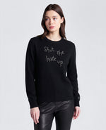 Lingua Franca Shut The Hate Up Unisex Cashmere Crewneck Sweater
