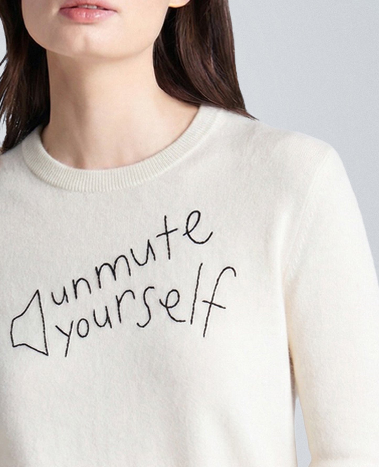 Lingua Franca Unmute Yourself Unisex Cashmere Crewneck Sweater