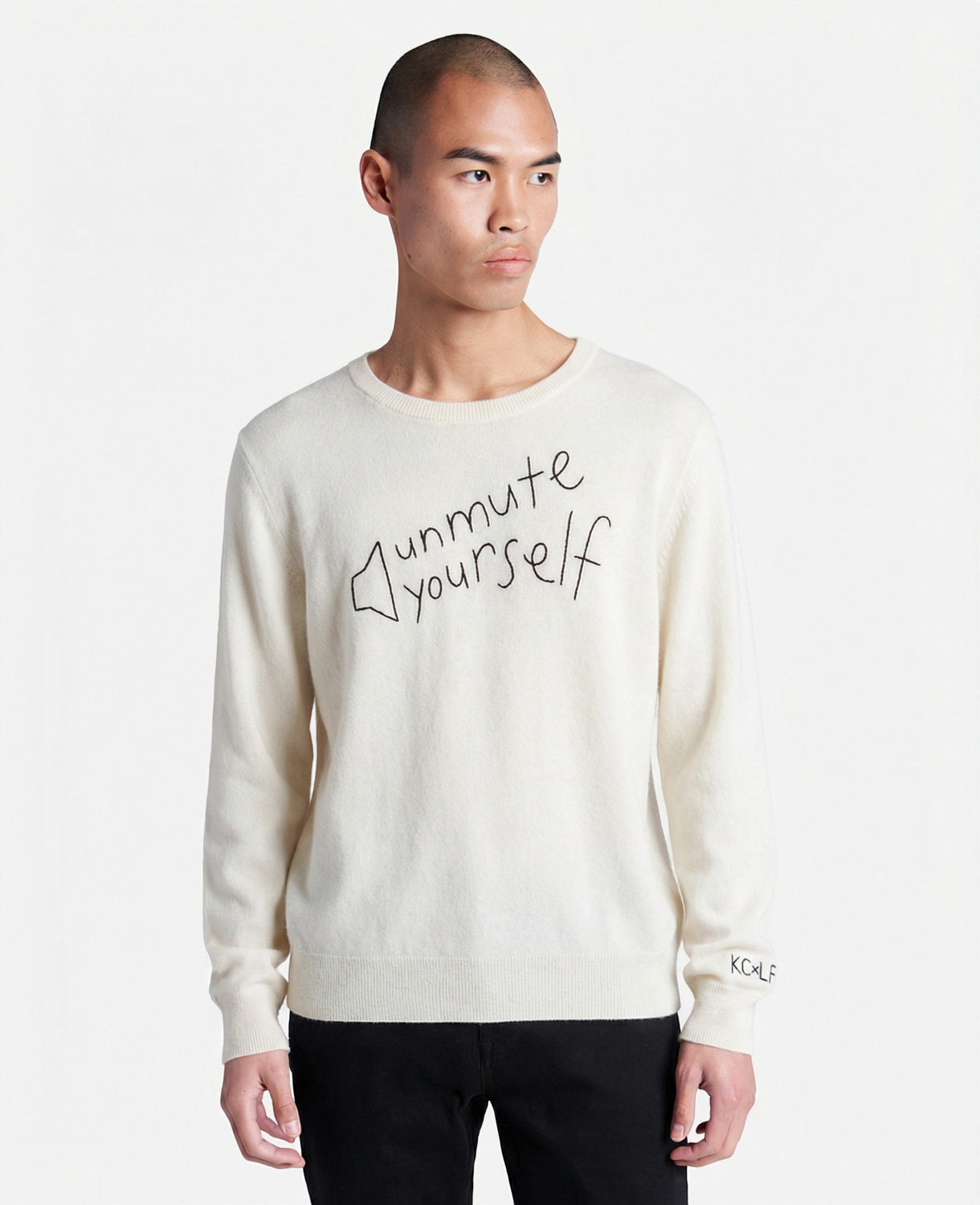 Lingua Franca Unmute Yourself Unisex Cashmere Crewneck Sweater