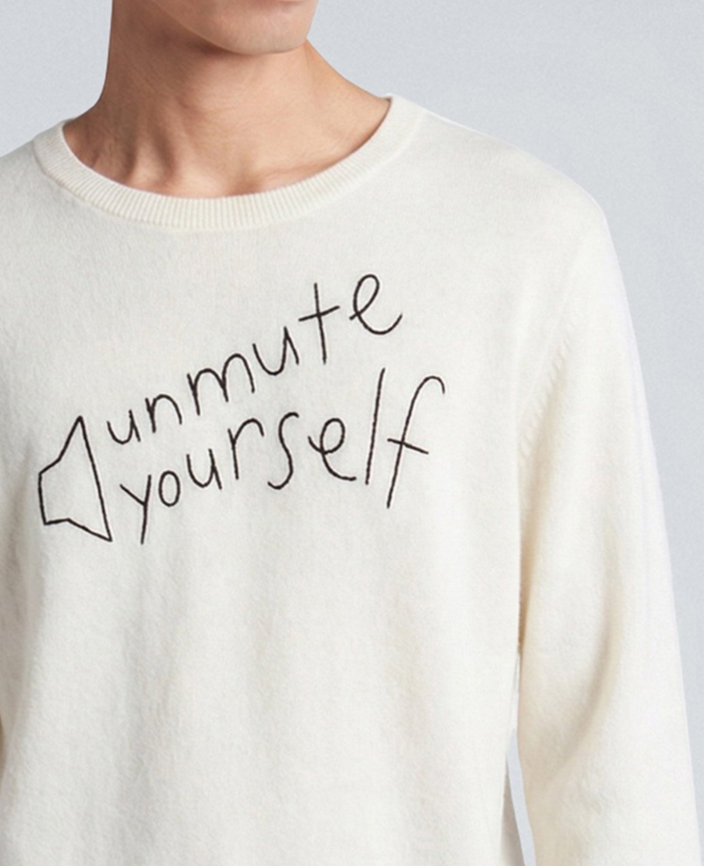 Lingua Franca Unmute Yourself Unisex Cashmere Crewneck Sweater