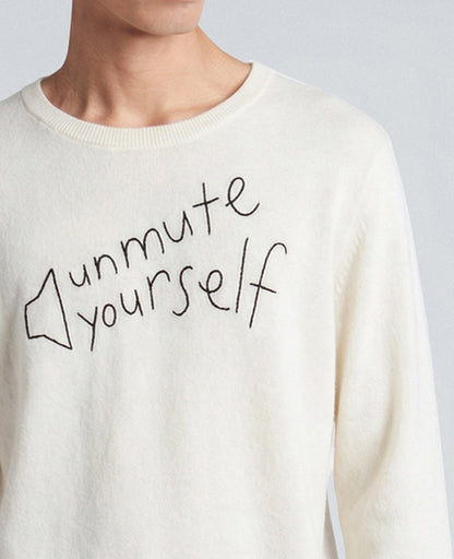 Lingua Franca Unmute Yourself Unisex Cashmere Crewneck Sweater