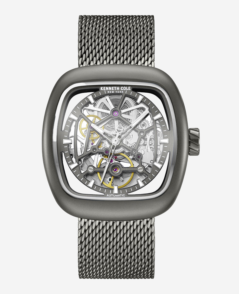 Skeleton Automatic Bracelet Watch with 3-Strap Set