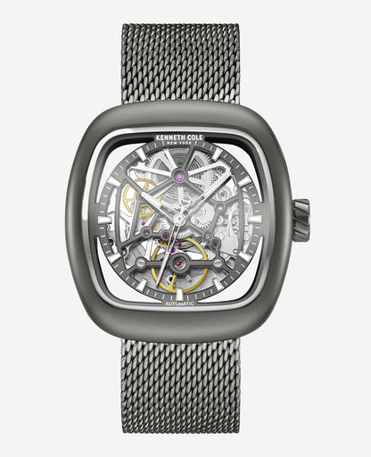 Skeleton Automatic Bracelet Watch with 3-Strap Set