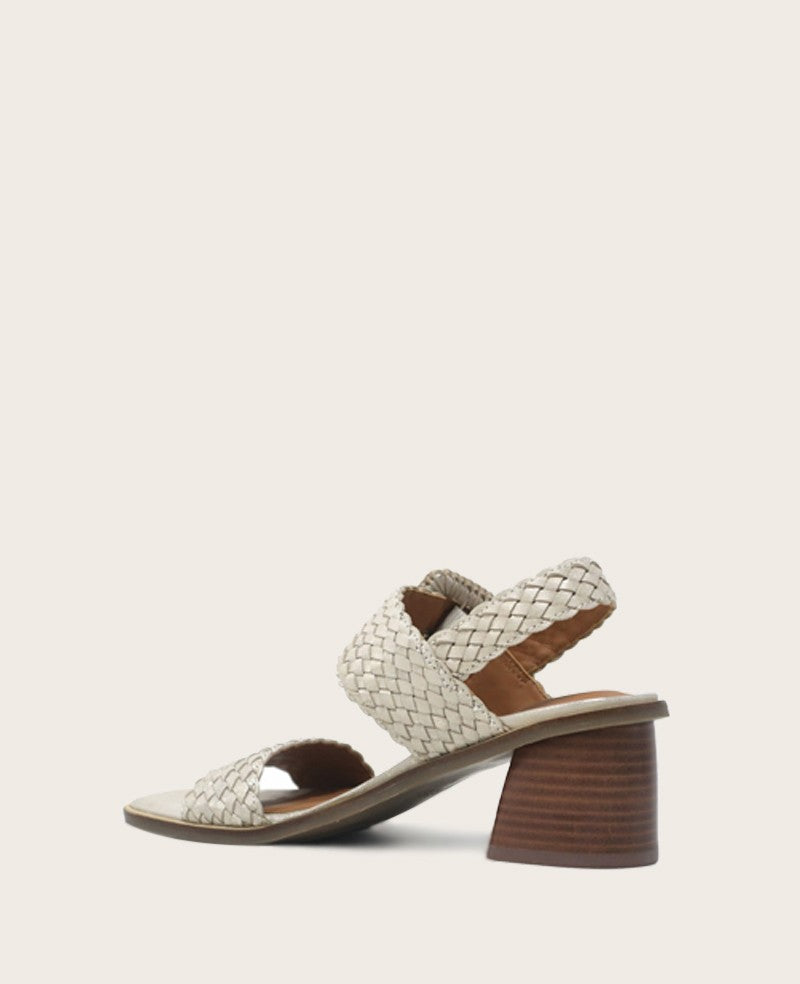 GENTLE SOULS - Madylyn Metallic Woven Leather Heel Sandal